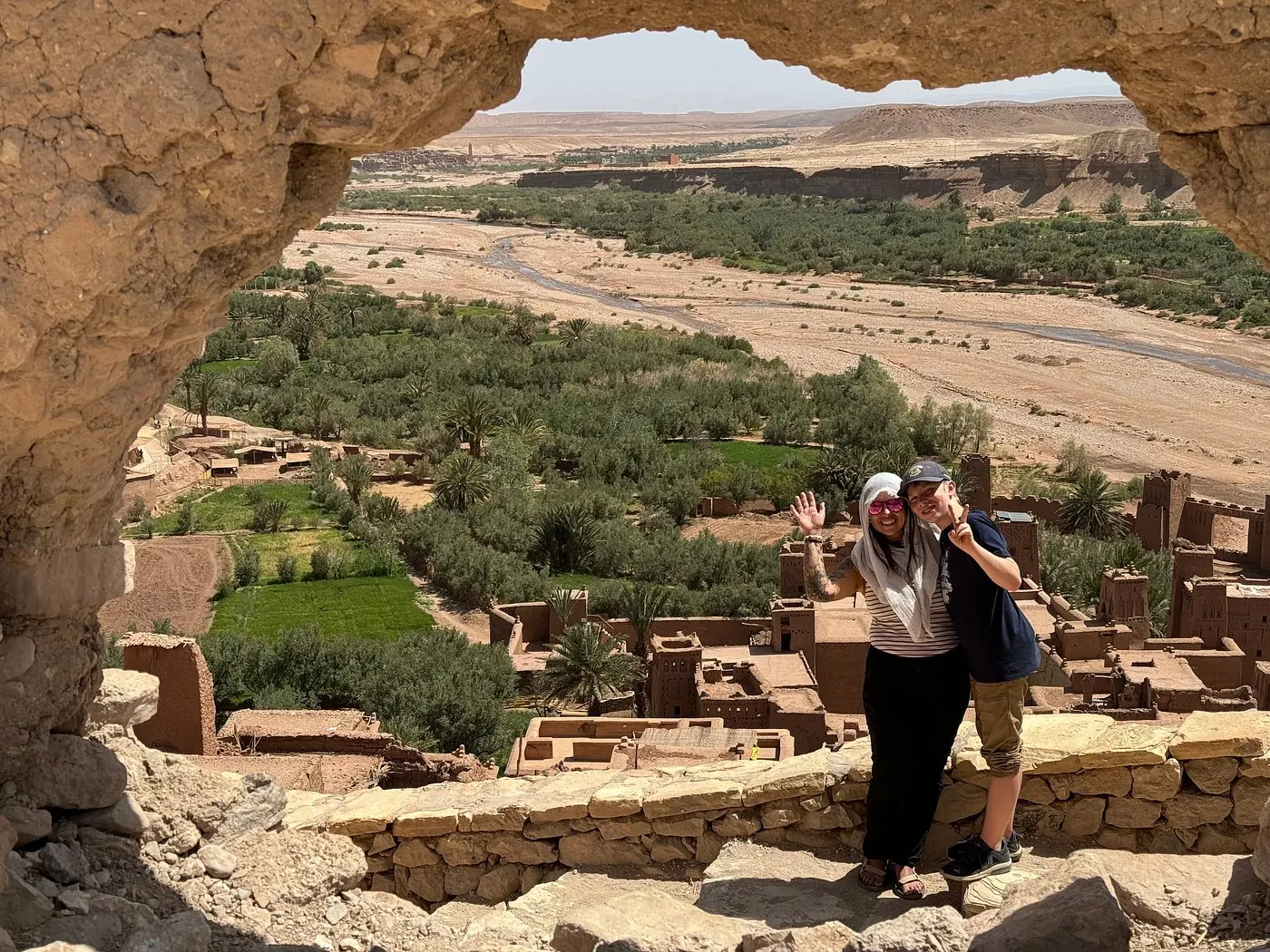 The earthen kasbah of Ait Ben Haddou rising above the river on the road from Marrakech to Merzouga