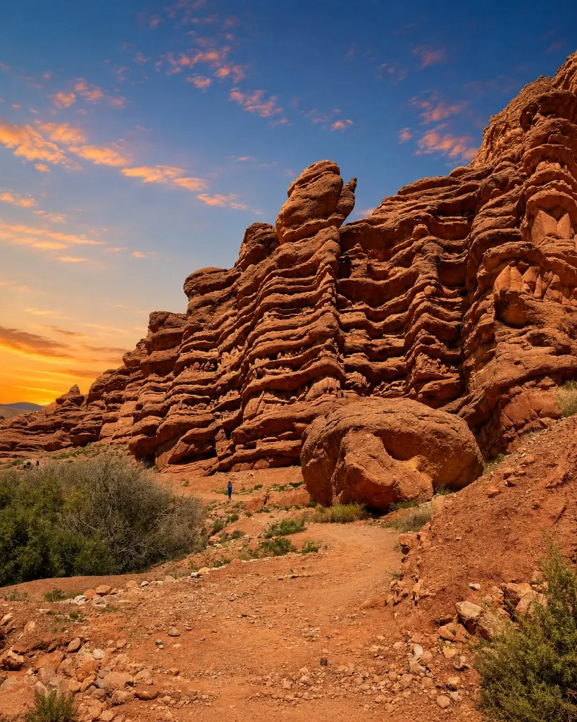 The rounded rock formations known as the Monkey Fingers in the Dades Gorge