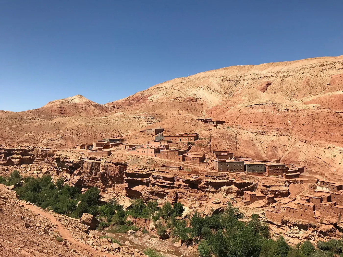 Ancient Berber village built into the Dades canyon walls